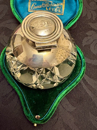 Silver c1904 desk inkwell - c1904, by