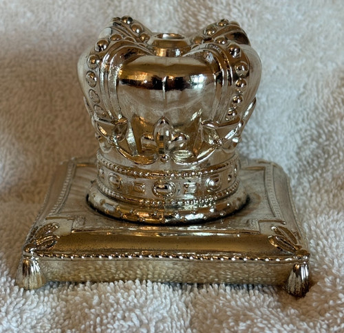 Vintage inkwell crown english - inkwell,