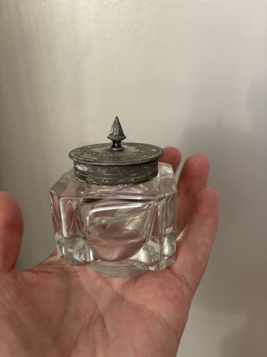 Antique cut glass inkwell - antique,