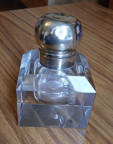 Antique cut glass inkwell - antique,
