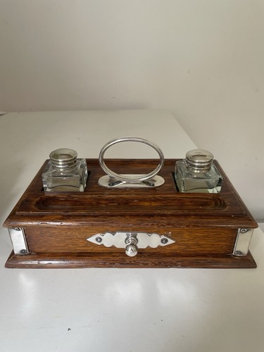 Ink well pen holder - ink, antique