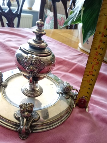 Silver plate ink well stand - silver,