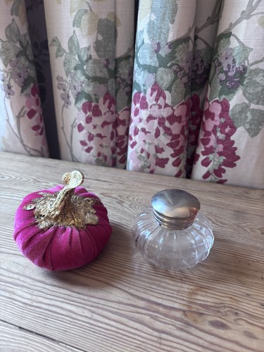 Antique glass pumpkin inkwell - pumpkin,