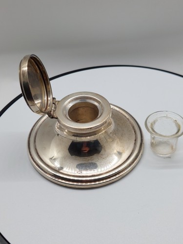Antique silver capstan inkwell - antique,