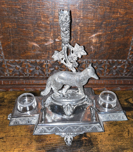 Antique silver plated - antique, fox