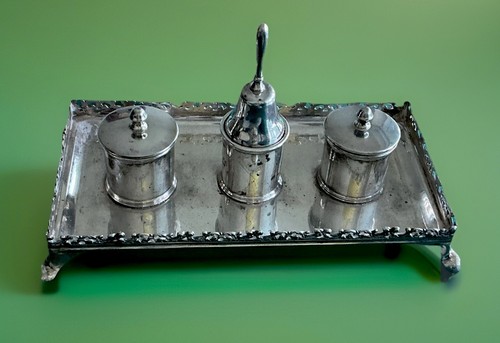 Antique silver plated - antique, inkstand