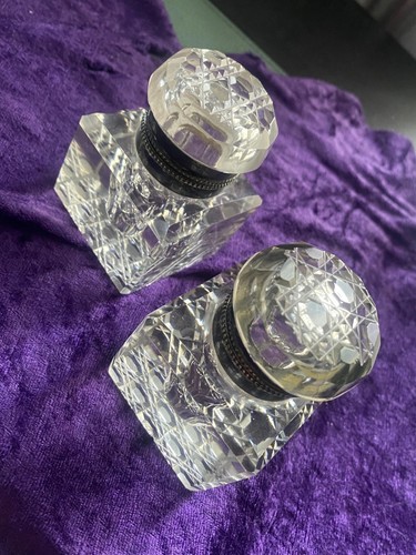 Matching pair cut glass - cut,