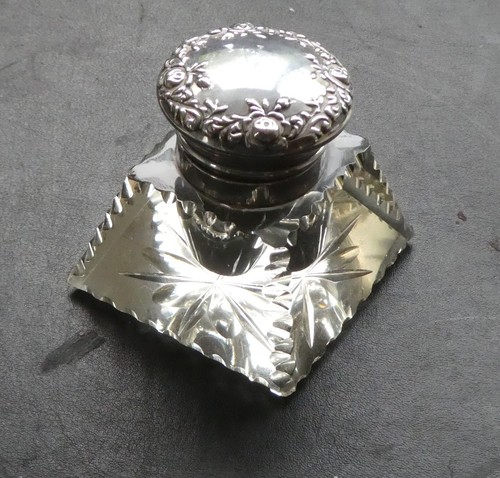 Silver topped cut - cut, glass